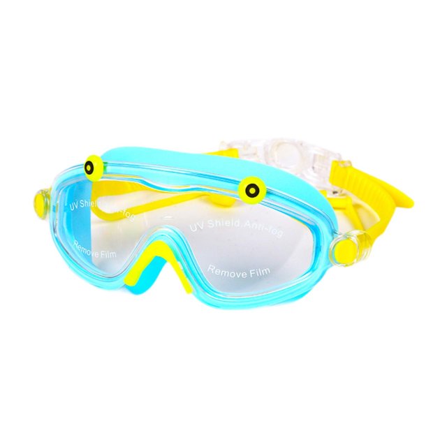 Gafas de natación para niños Gafas de natación para niños antivaho con tapones para los oídos de silicona suave Amarillo Azul