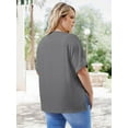 thumbnail image 5 of XCHQRTI Womens Plus Size Love Heart Tshirt Rolled Sleeve Graphic Tee Flowy Casual Blouse Top, 5 of 6