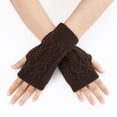 thumbnail image 2 of Ladies Warm Knit Fingerless Gloves Convertible Mittens Fashion Flowers, 2 of 6