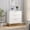 White, variant on Modern 3 Drawer Dresser for Bedroom - Wide Wooden Chest of Drawers - Spacious Storage Organizer - Metal Handles - Tall bedside table - Black
