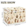 thumbnail image 5 of Yayeee Collapsible Cube Storage Bin with Lid Fabric Closet Decorative Basket with Handles, Musical Animals Pattern, 5 of 7