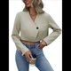 thumbnail image 1 of Blazer Corto Informal de Mujer con un Botón para Reuniones Diarias y Navidad. Albaricoque XL, 1 of 10
