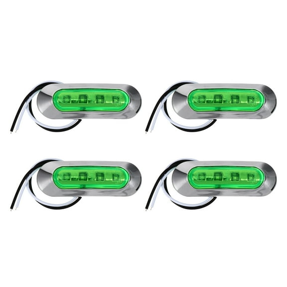 BRIGHTFUFU 4Pcs Durable Green LED Truck Side Marker Lights for Enhanced Visibility
