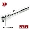 thumbnail image 2 of Powerbuilt 3/8 Inch Drive 72 Tooth Pro Tech 9 Inch Long Reach Flex Head Ratchet with Contour Handle - 649952, 2 of 7