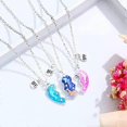 thumbnail image 2 of Friendship Necklace Best Friend Necklace for 3 Girls Magnetic Matching Heart Pendant Bestie Necklace for Sisters, 2 of 5