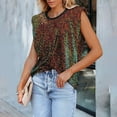 thumbnail image 2 of Otvok Women's Sequin Tank Tops Sleeveless Scoop Neck Sparkly Sexy Party Camisole Vest, 2 of 6