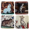 thumbnail image 5 of Medieval Cat Coasters for Drink Set Cat Pattern Round Coasters, Drinking Coasters Cat Coaster A, 5 of 5