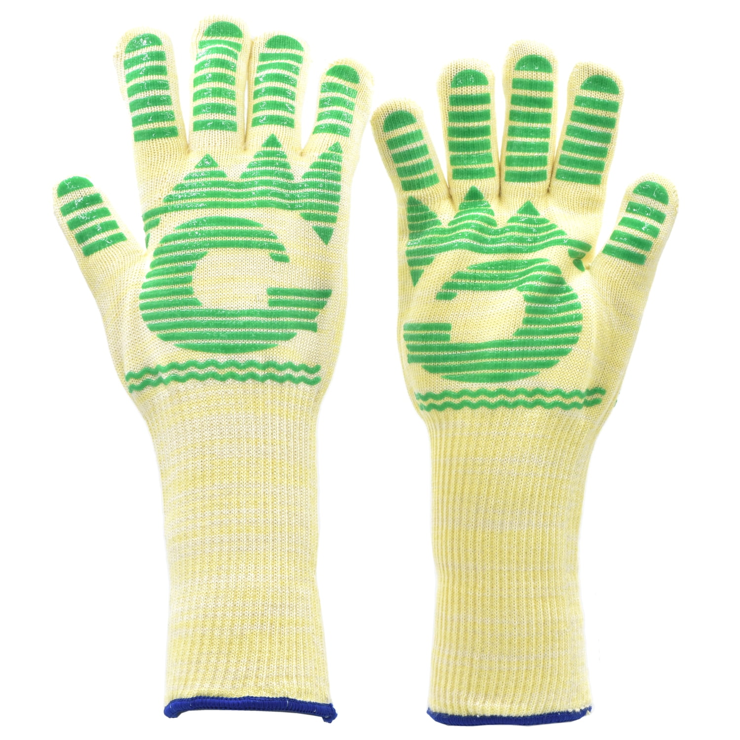 G & F Kevlar Heat Resistant Gloves, 1683 Dupont Nomex, Color Green BBQ