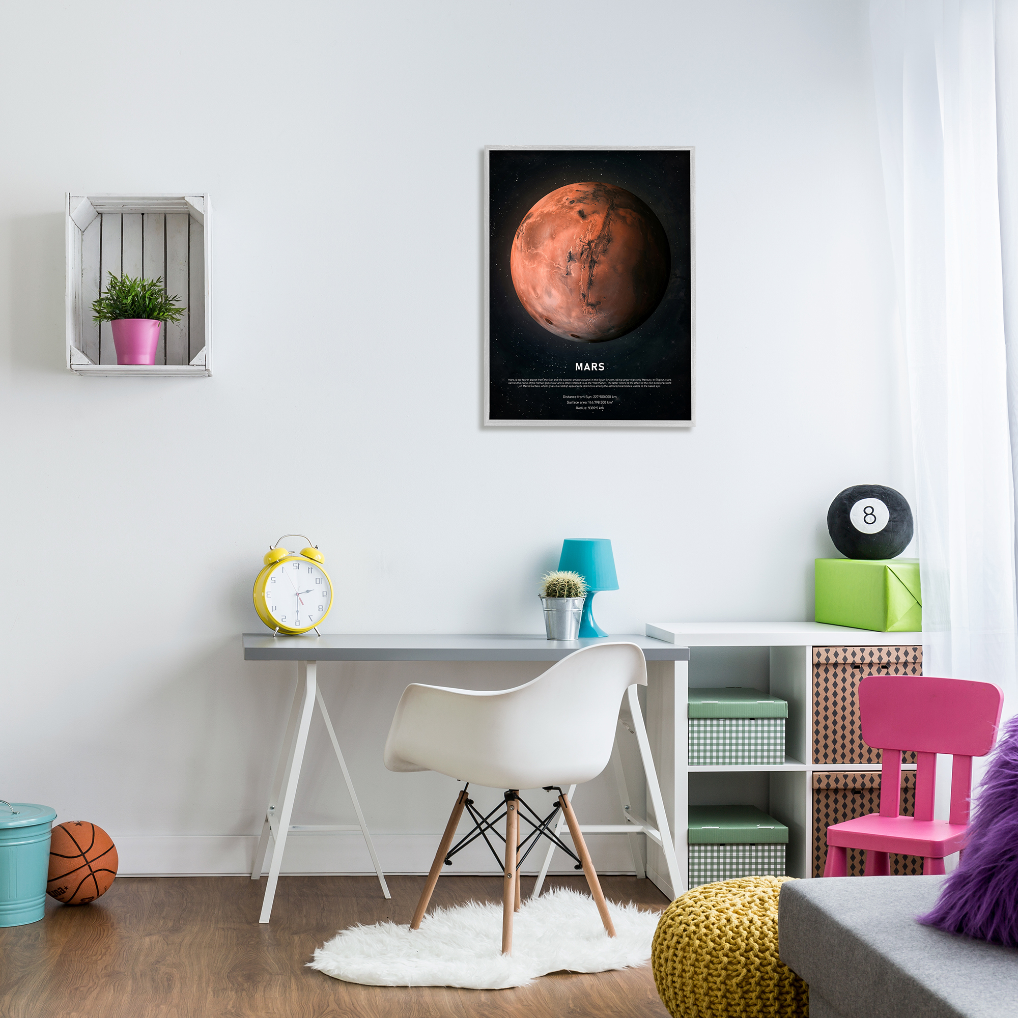Stupell Industries Mars Red Planet Infographic Astrological Facts Outer Space, 24 x 30, Designed by Design Fabrikken