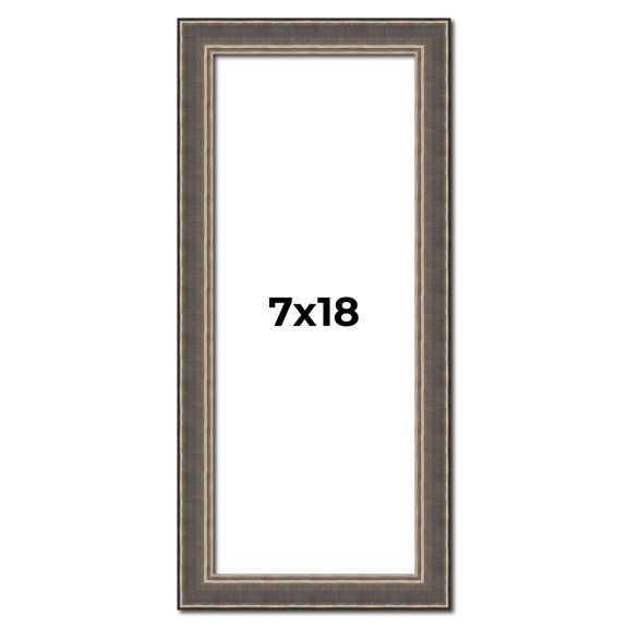 7x18 Frame Silver Real Wood Picture Frame Width 1.25 Inches | Interior Frame Depth 0.5 Inches |