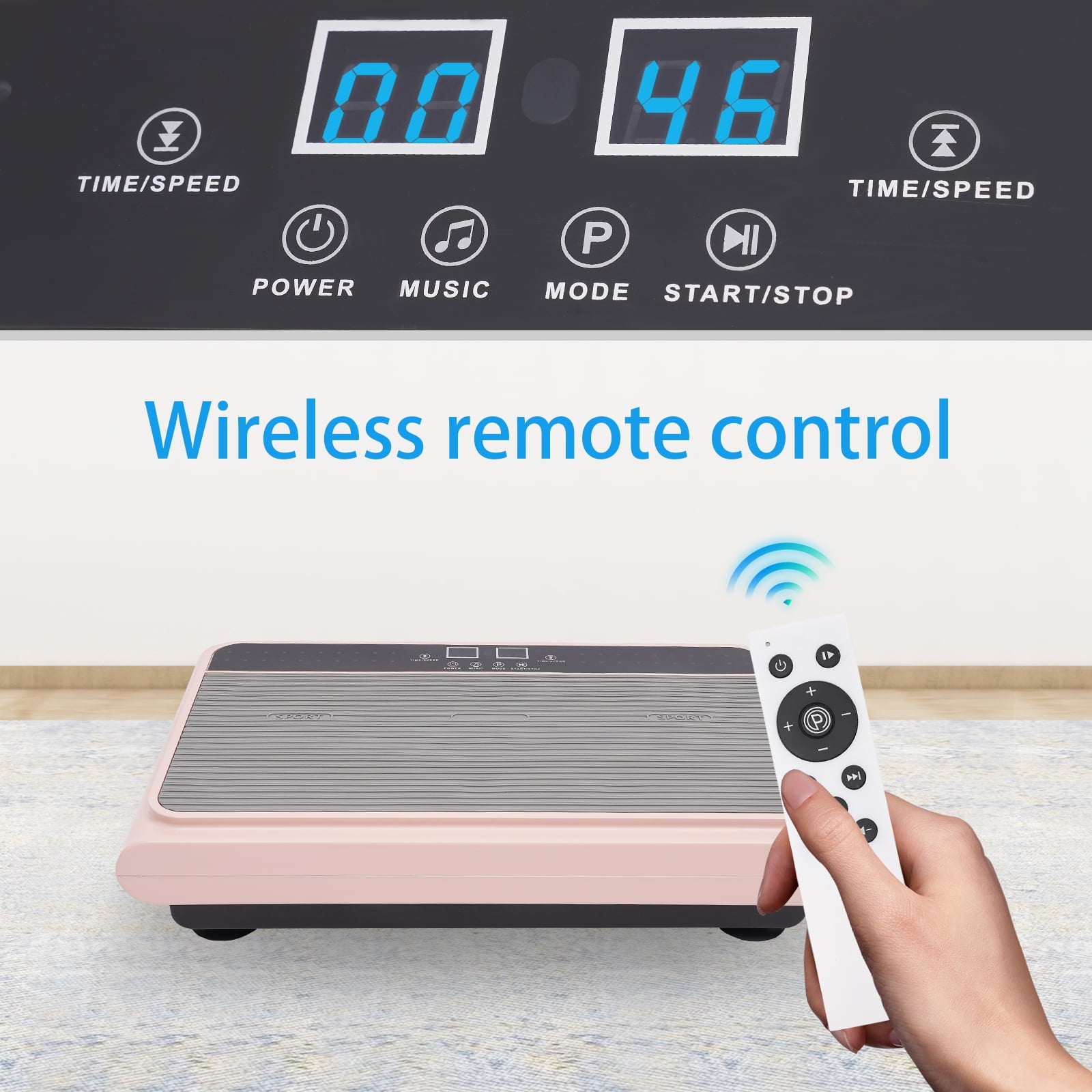 Vibration Plate – Adjustable Speed, 5 Vibration Modes, Bluetooth, Colorful Lights, Remote Control, Ergonomic Design, Low Noise, Ideal for Home Fitness