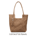 thumbnail image 2 of Yucurem Large Summer Boho Woven Bags for Women, Handmade Straw Beach Tote Bags for Vacation Holiday Travel (Browm), 2 of 9
