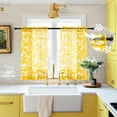 thumbnail image 4 of Yellow Cafe Kitchen Curtains 36 Inch Length,Floral Sunflower Decor Tier Curtains Sets for Windows,Bright Lemon Yellow and White, 4 of 6