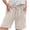Beige, variant on Women Casual High Waisted Drawstring Wide Leg Womens Gauze Short Shorts (Black, S)