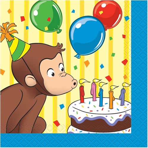 Curious George Beverage Napkins, 16ct by Unique Industries