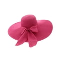 thumbnail image 4 of IUYRTFE Women's Summer Wide Brim Floppy Straw Sun Hat with Ribbon Bow Detail for Beach Vacation Headwear, 4 of 5