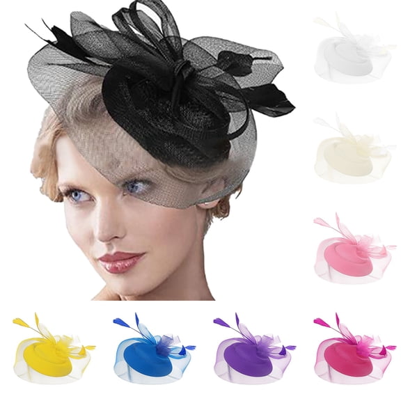 Fascinators Hats for Women LSQii Headwear Beret Pillbox Hat Beige Flower Mesh Ribbons Bow Knot Headband for Cocktail Tea Party Church Bridal Wedding