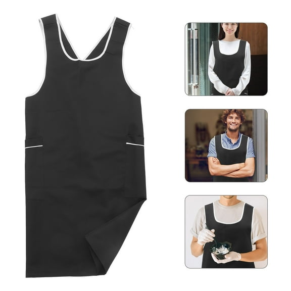 Yardwe Black Barbers Aprons Comfortable Quick Dry Hair Stylist Smock for Salon Use