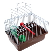 BESTYASH Portable Bird Travel Cage Coffee Color with Perch Waterer and Food Box for Parrots