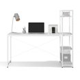 thumbnail image 3 of Ames 55" Reversible Gaming Computer Desk with Adjustable Shelves, Home Office Desk, Grommet Cable-Management, Leveler Feet, Easy Assembly, White/White, 3 of 10