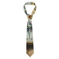 thumbnail image 2 of Gaeub Magnetic Old Compass On World Map Men's Classic Woven Jacquard Necktie Perfect for Weddings & Parties, 2 of 7