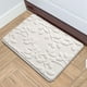 thumbnail image 5 of alfombra de puerta de entrada con patrón de hoja, alfombra de baño de fibra de alta densidad, alfombra absorbente antideslizante, diseño grueso inspirado en el mar, fondo de PVC, 40x60cm, lavable a, 5 of 6