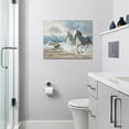 thumbnail image 2 of Rustic White Horse Wall Art Coastal Beach Running Horse Pictures Wall Decor Seagull Canvas Prints Wild Animals Painting Framed Modern Artwork for Girl Bathroom Kitchen Dining Room Office 16"x12", 2 of 6