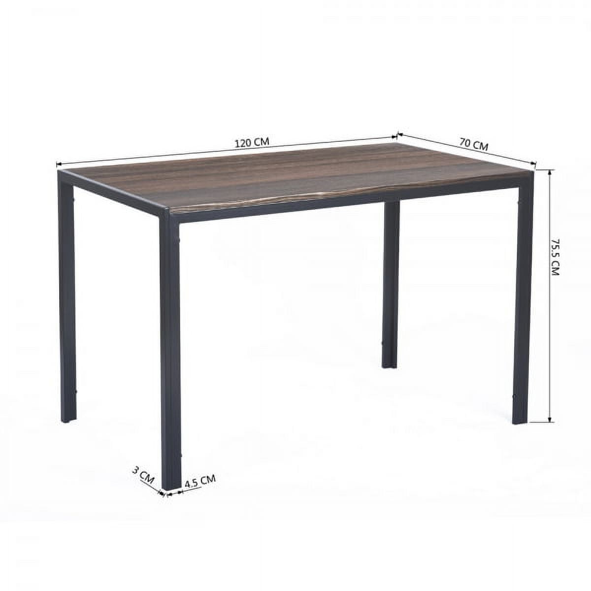 Veryke 47.2" Dining Table Wooden Top Metal Legs, Kitchen Table - Walnut