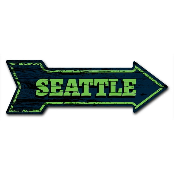 SignMission Decal Art Seattle Decal Indoor/ Outdoor Decor 24" Direction Sticker Vinyl Wall Decals