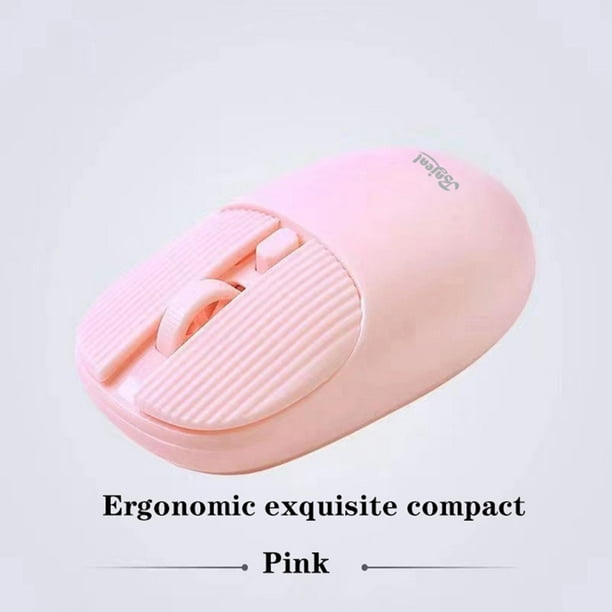 Ratón inalambrico Yotijar 2.4G con receptor USB color Rosado 3 DPI ajustables 1200DPI