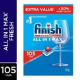 thumbnail image 1 of Finish Power Ball All In 1 Max Dishwasher Detergent Pods, 105 Tabs, Detergent Pods 105ct, 1 of 4