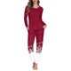 thumbnail image 1 of Conjunto de Pijama de dos piezas para mujer, ropa de dormir de manga larga con diseño navideño, Jersey informal y acogedor, primavera y otoño, 1 of 4