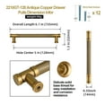thumbnail image 3 of Goo-Ki 5"(128mm) Hole Center Knurled Antique Brass Kitchen Cabinet Handles, Closet Classic Zinc Alloy Cabinet Pulls Dresser Handles for Bedroom, 6 Pack, 3 of 10