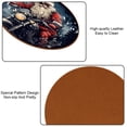 thumbnail image 5 of Santa Claus Round Coasters 6PCS Set in Microfiber Leather, 11x11 cm/4.3x4.3 in, & Stylish Drink Mats for Table, 5 of 6
