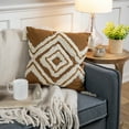 thumbnail image 2 of Northlight 16" Camel Brown Boho Square Cotton Throw Pillow with Tassels, 2 of 6