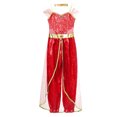 thumbnail image 5 of iiniim Kids Girls Shiny Sequins Princess Carnival Jumpsuit with Choker for Theme Party Red 8, 5 of 7