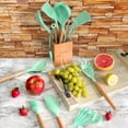 thumbnail image 4 of 22 Pcs Silicone Kitchen Cooking Utensils Set YUKKA Holder Mint, 4 of 6