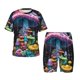 thumbnail image 1 of Fotbe Colorful Mushroom Pijama Estampada de 2 Piezas para Niños – Ropa de Dormir de Manga Corta Cómoda para Niños y Niñas, Camiseta y Shorts de Algodón-3X-Large, 1 of 6