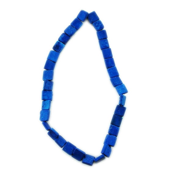Semi-Finished Blue Turquoise 1/2 Inch Carved Square Bugles Beads