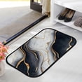 thumbnail image 3 of GZHJMY Bathroom Rugs Mats Non-Slip, Soft Microfiber Absorbent Bath Mats for Shower Bathtubs, Luxury Black Gold Fluid Art Indoor Entrance Door Mats Bedroom Laundry 31”x20” Carpet Runner, 3 of 7