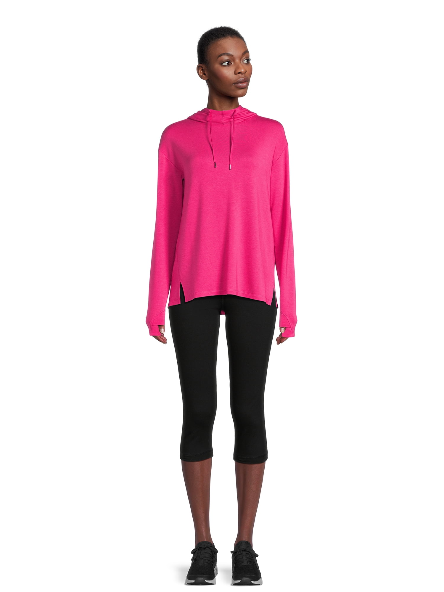 Athletic Works Women's French Terry Mock Neck Hoodie, Sizes XS-XXXL