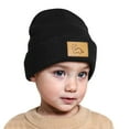 thumbnail image 2 of VNKIDY Kids Hats Children Winter Beanie Hat Warm Knitted Plush Cap Adorable Dinosaur Leather Patch Skiing Cold Weather For Boys Girls Cute Headwear, 2 of 3