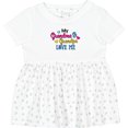 thumbnail image 3 of Inktastic My Grandma and Grandpa Love Me with Hearts Girls Baby Dress, 3 of 5