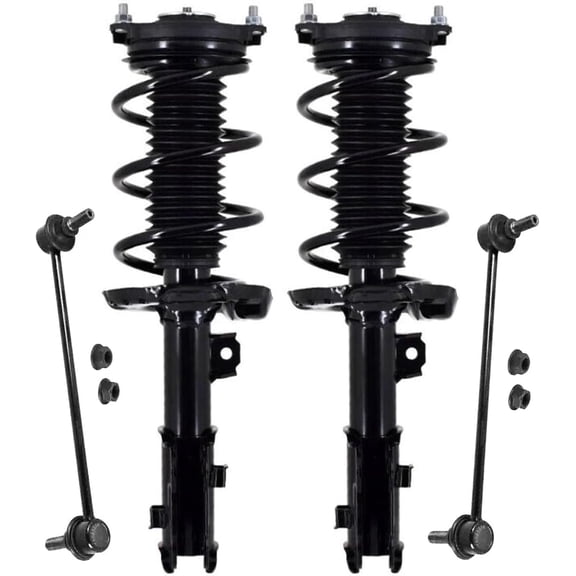 Detroit Axle - 4pc Front Struts Kit for 2017-2020 Hyundai Elantra 2020-2021 Kia Forte, 2 Struts with Coil Spring Assembly 2 Sway Bar End Links Replacement Suspension Kit