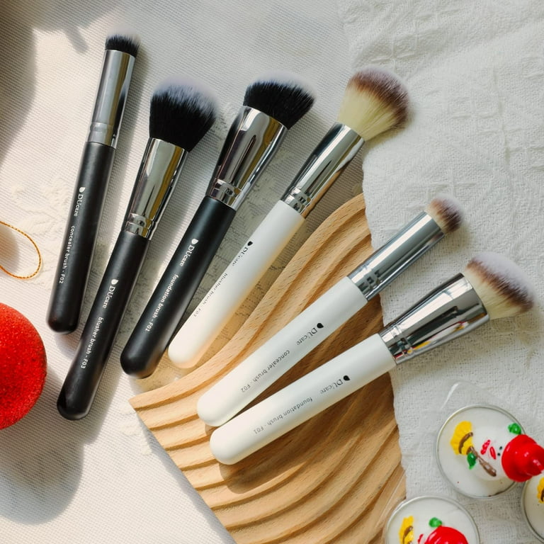 Ducare Makeup Brushes 3pcs Foundation Contour Brush& Concealer Brush& Blusher Brush Face Kabuki Blush Bronzer Travel Buffing Stippling Contour Liquid