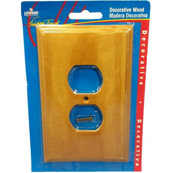 Leviton Finished Wood 1-Gang Duplex Outlet Cover 89203-POK