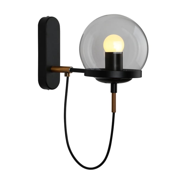 Monstrate Lámpara de pared Dormitorio Atmósferas Noche E27 Luz Decorativo Desmontable Pasillo Pasillo Iluminación de entrada con tornillos Iluminación y accesorios Negro Monstrate HA065820-02B