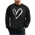 thumbnail image 2 of BEFOKA Mens Long Sleeve Shirt Crewneck Sweatshirt Valentine'S Day Love Heart Printed Mens Pullover Tops Blouses Graphic T-Shirts Trendy Tunic Outfits Clothes, 2 of 6