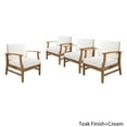 thumbnail image 5 of Noble House Perla Outdoor Teaked Acacia Wood Chair with Cream Cushion (Set of 4), 5 of 12