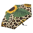 thumbnail image 3 of ALAZA Sunflower in Leopard UPF 50+ Compact Folding Umbrella for Rain Travel Umbrella Packable, 3 of 8